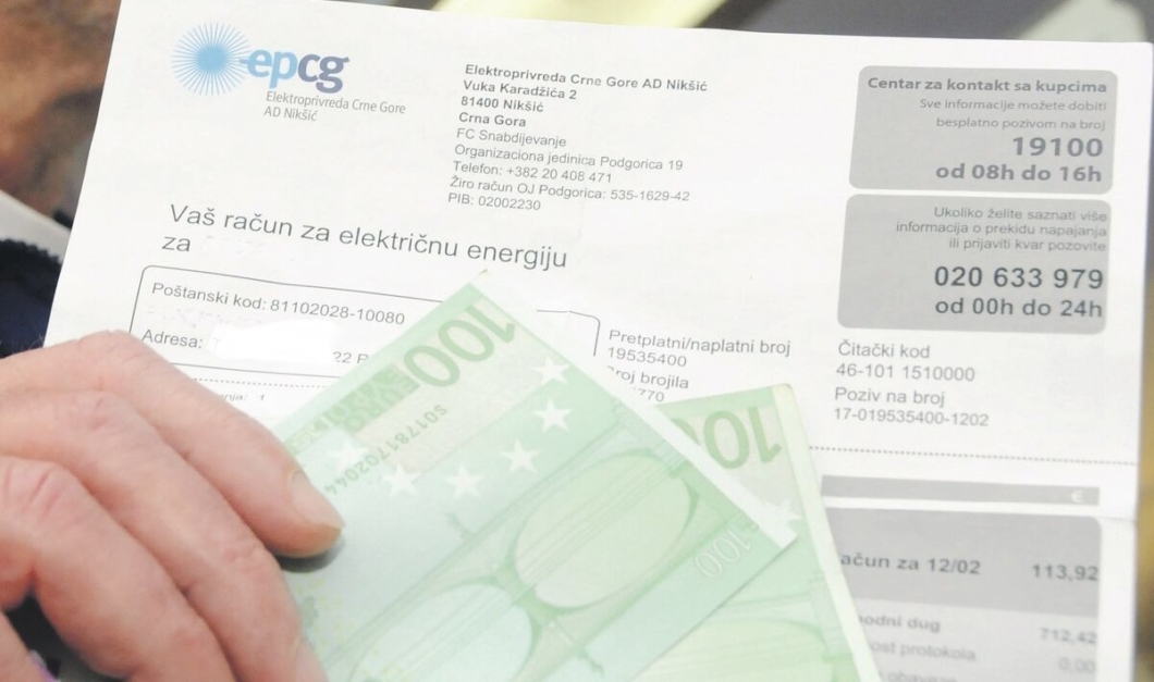 epcg karadağ elektrik faturası