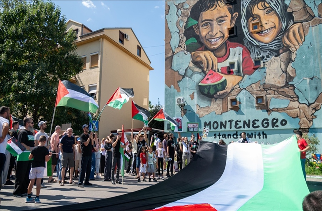 montenegro filistin gösterisi
